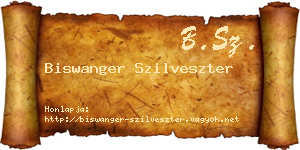 Biswanger Szilveszter névjegykártya